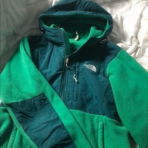 Green NorthFace zip up jacket